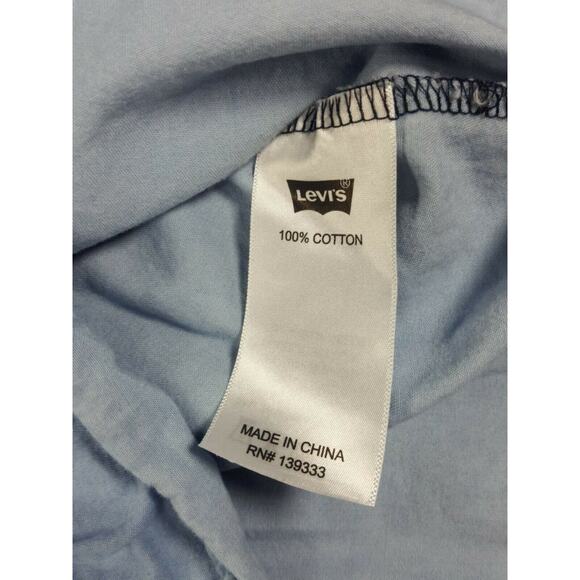 Levi's Womans Size L Chambray Sleeveless Peplum Top Shirt Western Cowboy Coastal - Picture 4 of 7